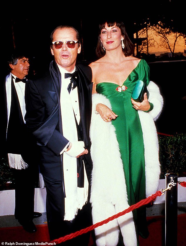 Who needs glam squads? Anjelica Huston bought the emerald-green crepe fabric she used to help create the single-sleeved gown she wore to the Academy Awards in 1986