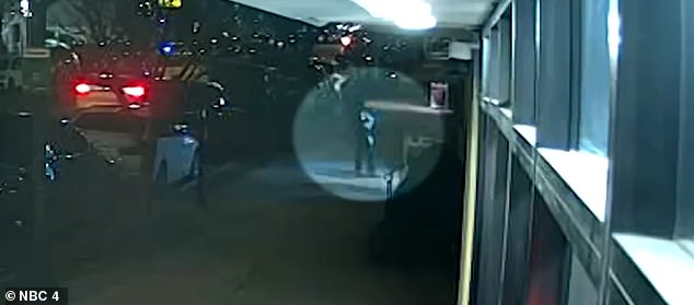 Criollo could be seen reaching towards his back moments before collapsing onto the sidewalk