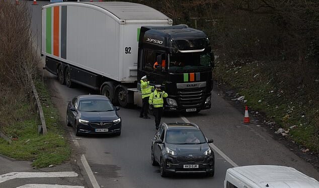 The M2 in Kent is closed westbound after a car overturned in a crash sparking travel chaos on Christmas Eve