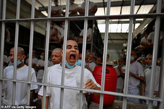 An inmate opens his mouth. If Trump's deal goes ahead, there is thought to be ample space within the centre to house deportees