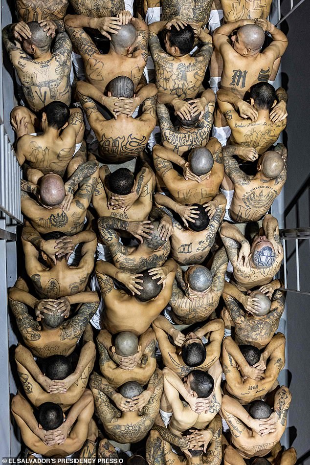 Inmates belonging to the MS-13 and 18 gangs to line up with hands behind their heads