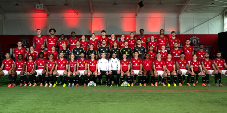 Eagle-eyed fans spot Man Utd star awkwardly PHOTOSHOPPED into squad Christmas picture… as club reveal reason why