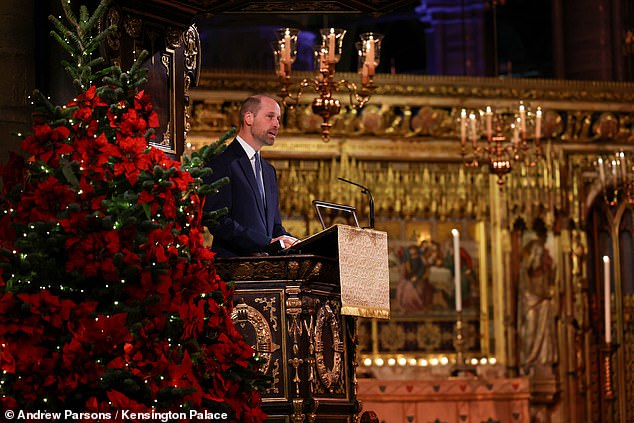 Prince William gave a reading at the service