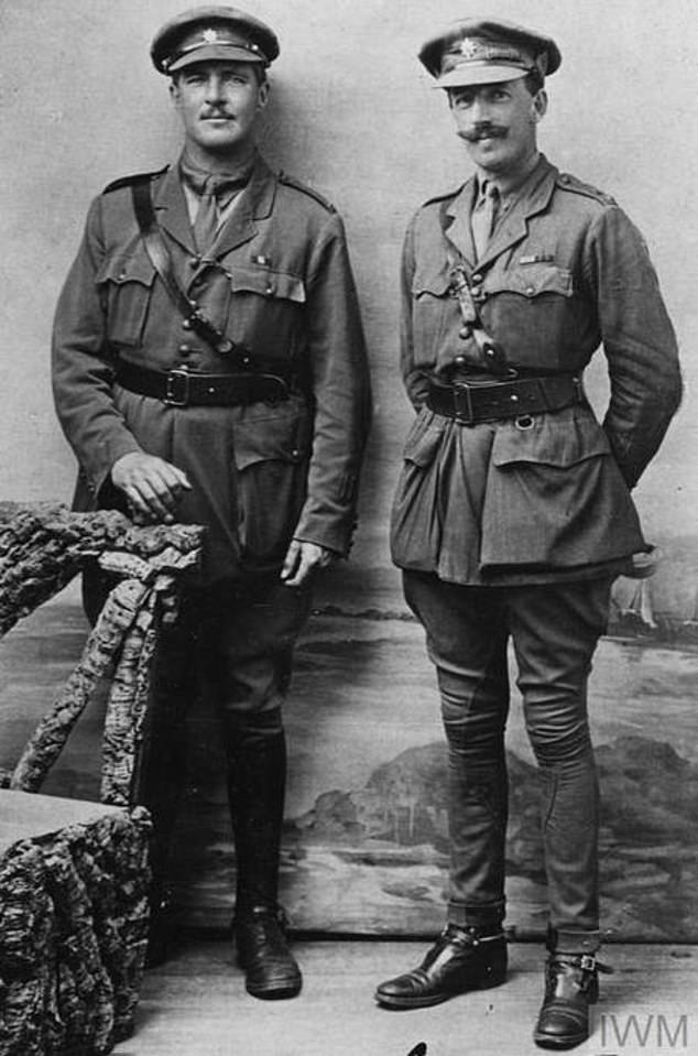 Lt Col Edward Byng Hopwood (right) was killed during WW1 in July 2017