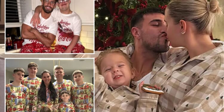 Molly-Mae Hague and Tommy Fury lead stars wearing matching PJs on Christmas Eve