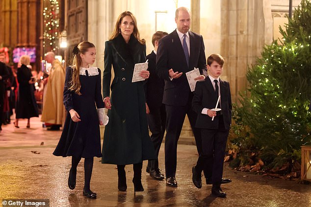 The whole family attended the carol service at Westminster Abbey on December 5