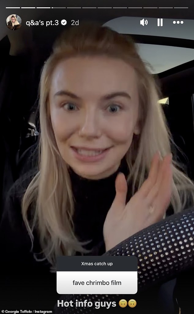 The former Made In Chelsea star, 31, took to her Instagram Stories to host a festive 'Xmas catch-up' Q&A with her fans