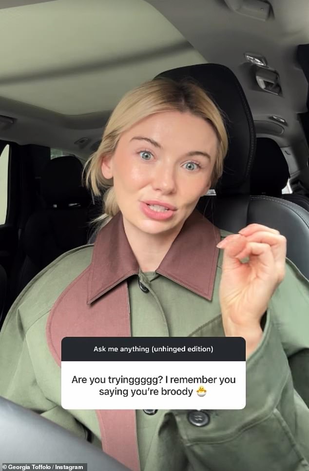 It comes after Georgia gave fans an update on her plans to start a family with James after sparking pregnancy speculation over the summer