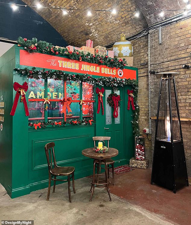 Located in Flat Iron Square's Yuletide Yard in London, The Jingle Bells Inn has been dubbed the world's tiniest pub