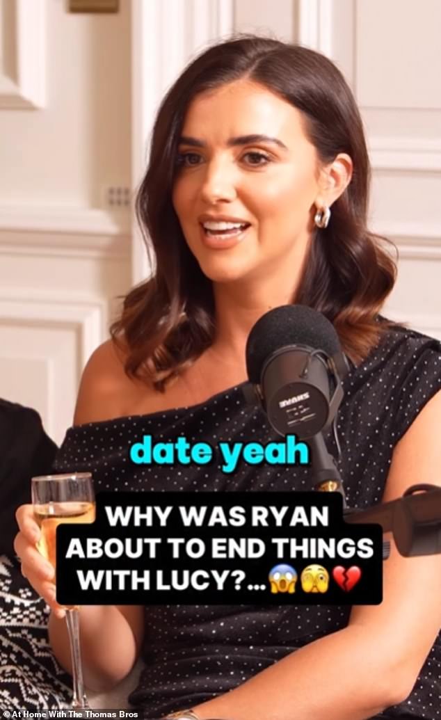 'On our first date yeah,' Lucy chimes in, at which point Ryan adds: 'But wait wait we'd been on an island for a month'