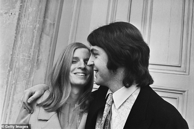 Paul and Linda McCartney married at Marylebone Registry Office in London on March 12 1969
