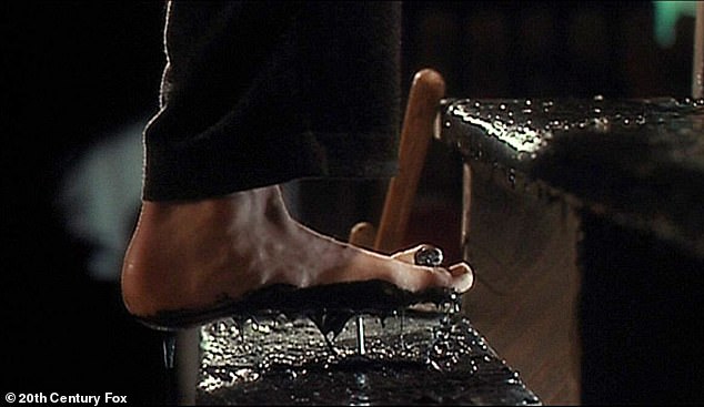 A nail stepped on by Merv (Daniel Stern) was also made out of rubber