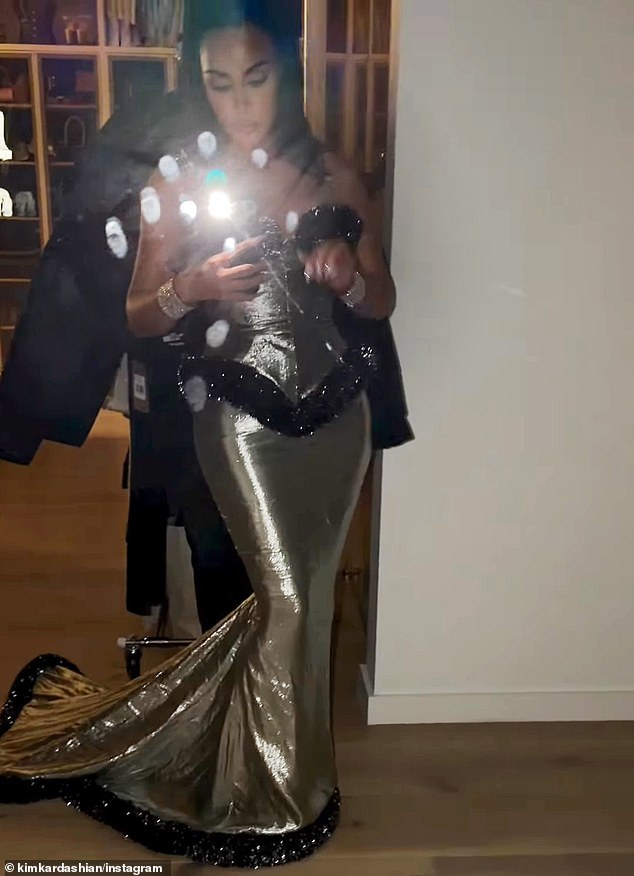 Kim Kardashian wore vintage Mugler for the intimate occasion