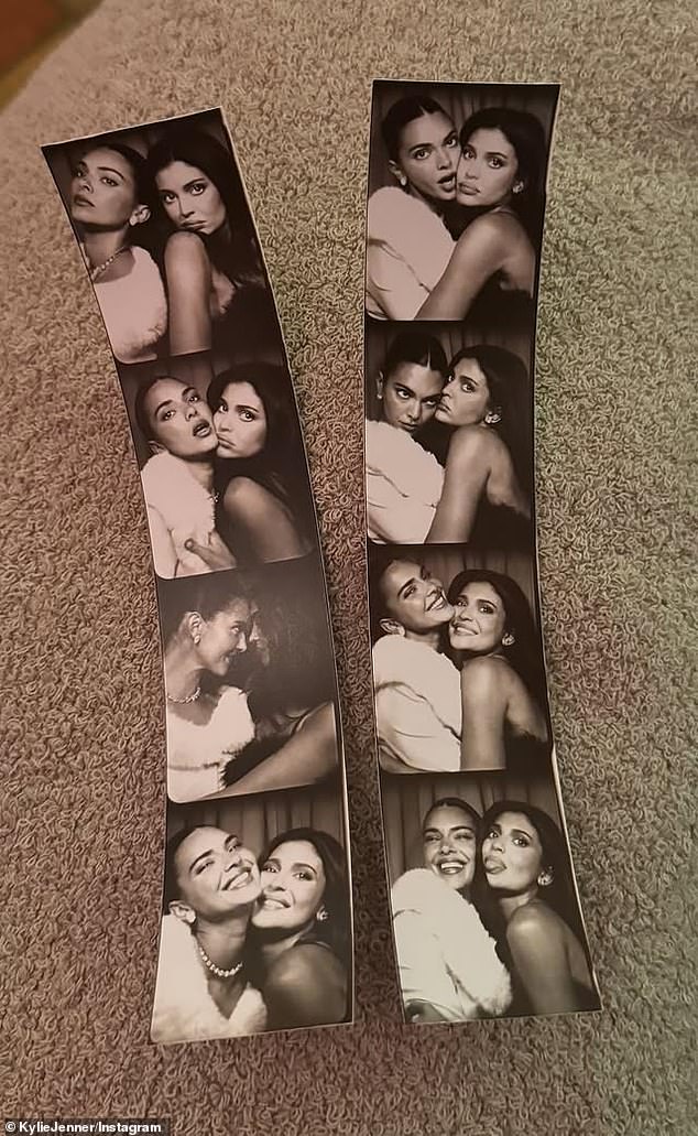 After the party kicked off, some of the family also had fun taking photo booth snaps such as Kendall and Kylie