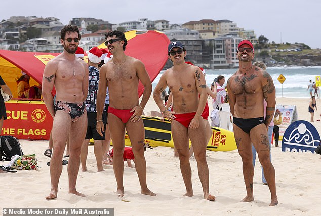 Many holidaymakers opted for red outfits to embrace Yulletide festivities