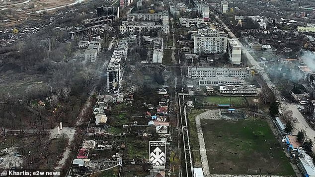 An aerial view of Kupyansk. Ukraine had always denied claims that Russia had taken control of the city