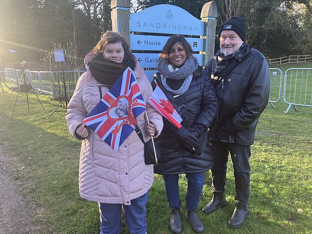 Noele Fowler, 65, and husband David, 66, from Toronto, Ontario, were treating their daughter Jackie, 35, to a trip to Sandringham for her Christmas present