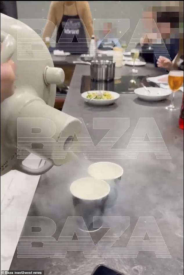 The drink which caused Sergey's stomach to rapture. Liquid nitrogen can be extremely dangerous when swallowed