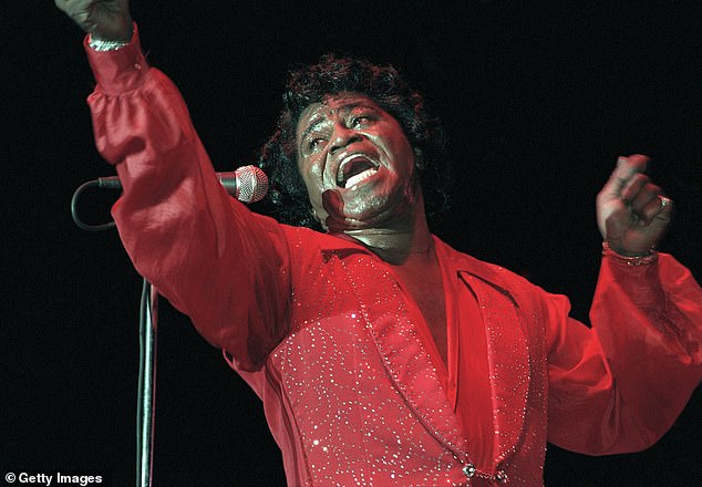 James Brown died on Christmas Day, December 25, 2006, at the age of 73, bringing a career that spanned more than half a century to a close; seen in 2005
