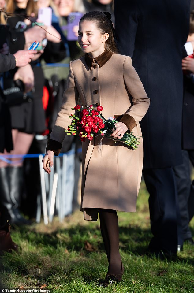 Princess Charlotte stole the spotlight at Sandringham today as she joined her family for Christmas church service this morning