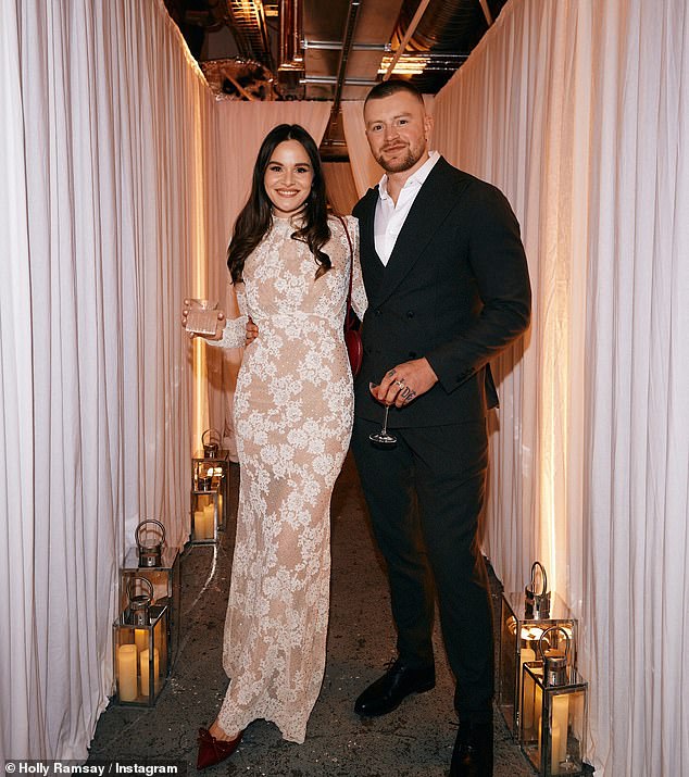 Caroline has been barred from the service following an increasingly toxic and inconveniently public row that began in November (Adam and Holly seen together)