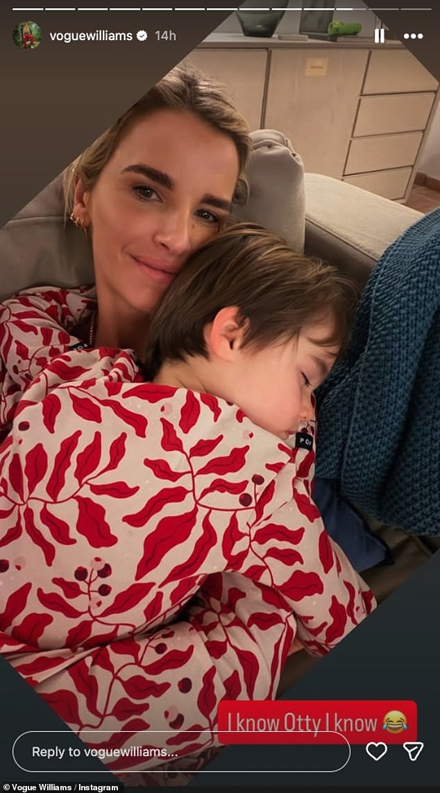 One match of matching pyjamas was not enough for Vogue and her family