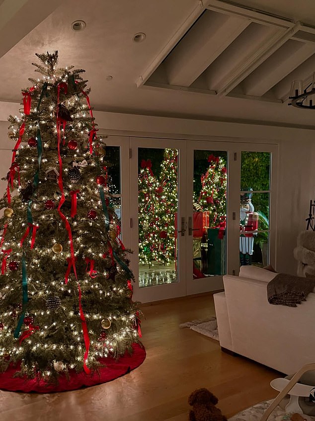 Olivia¿s Instagram carousel includes snaps of their beautifully decorated Christmas tree