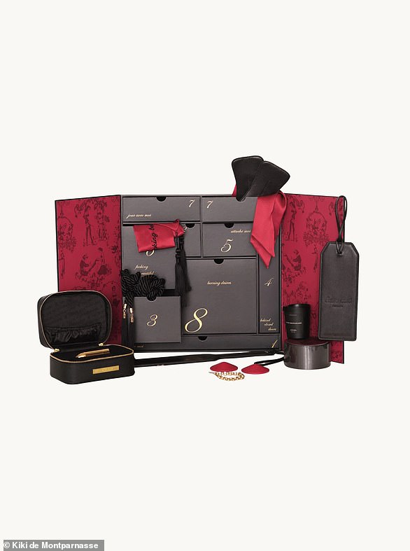 Among the steamy offerings is a $1,285 'naughty' advent calendar stocked with a red silk blindfold, 20 feet of black French bondage rope, gold-plated handcuffs and restraint tape