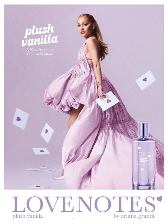 'The launch of the LOVENOTES fragrance collection was incredibly special to me and I was so excited to continue this story and deliver my next little love letter to my fans,' Ariana told Daily Mail. 'I love this new chapter of the collection, the fragrance itself is so incredibly addictive and delicious'