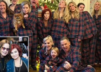The Osbourne family pose for photo as they mark first Christmas without Ozzy