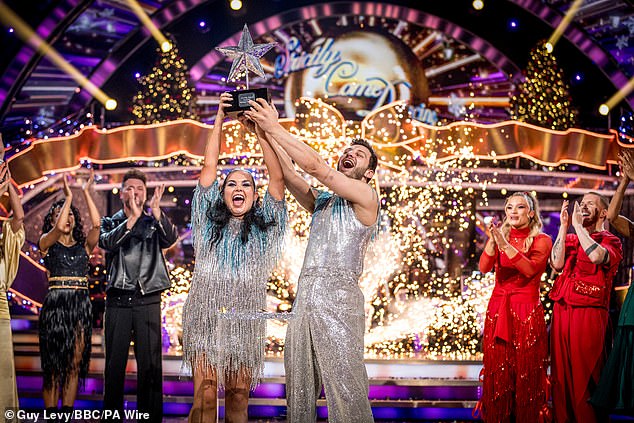Viewers of the BBCshow saw funnyman Babatunde Aléshé, 39, singer Brian McFadden, 45, Gladiators star Jodie Ounsley, 24, All Saints legend Melanie Blatt, 50, and EastEnders actor Nicholas Bailey, 54, battle it out to lift the Glitterball Trophy to be named the Strictly Christmas Champion