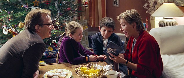 A scene from the movie Love Actually when the character Karen receives a CD instead of the necklace she knows her husband bought. This increases her suspicion he was having an affair