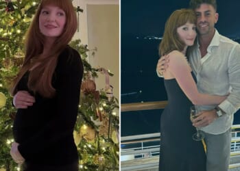 Girls Aloud star Nicola Roberts reveals she's expecting first child with footballer fiance as she shows off bump