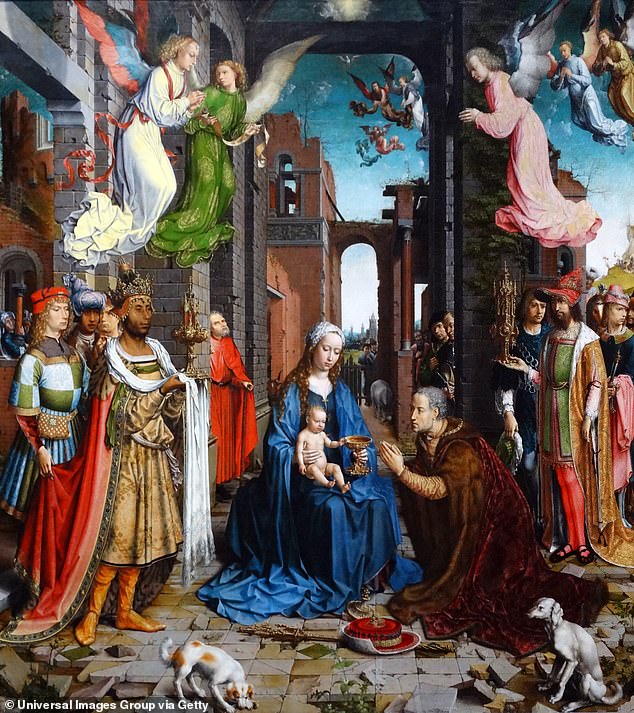 The Adoration of the Kings is a large oil-on-oak painting by Jan Gossaert in 1510 AD which featured the magi