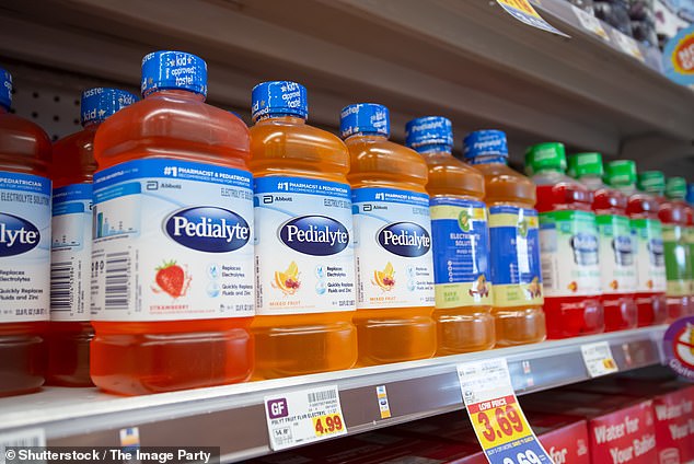 The next item on his list of stuff to always have in the house was an oral rehydration solution, like Pedialyte (stock image)