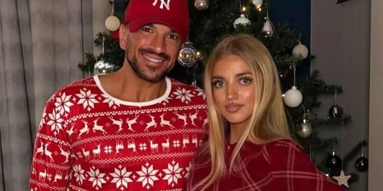 Princess and Junior pose with Peter Andre and wife Emily in matching PJs for loved-up Christmas Day snaps
