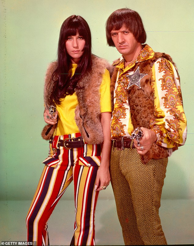Sonny Bono and Cher were an iconic couple throughout the '60s and '70s - and were no strangers to fashion; seen above in 1968