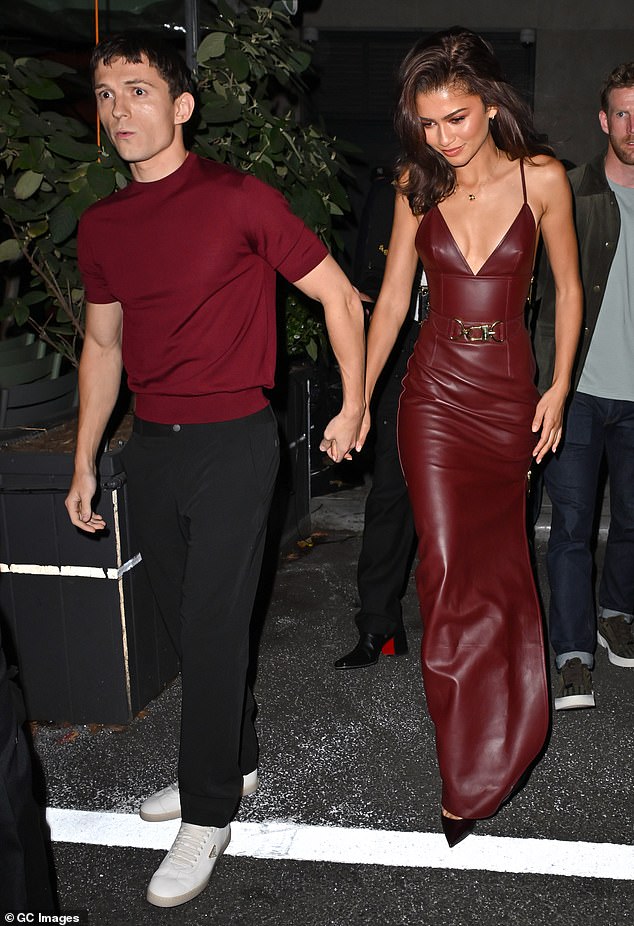 Tom Holland and Zendaya met when they were cast in the 2017 movie Spider-Man: Homecoming and have donned coordinating looks in the past; seen in 2024 in NYC