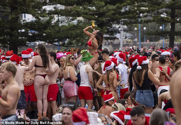 Thousands of people partied  as music blared across speakers set up in makeshift tents