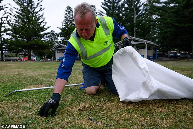Council workers returned to Coogee on Friday morning to clean up and look for broken glass