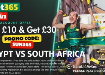 £30 bonus for Egypt vs South Africa with SUN365