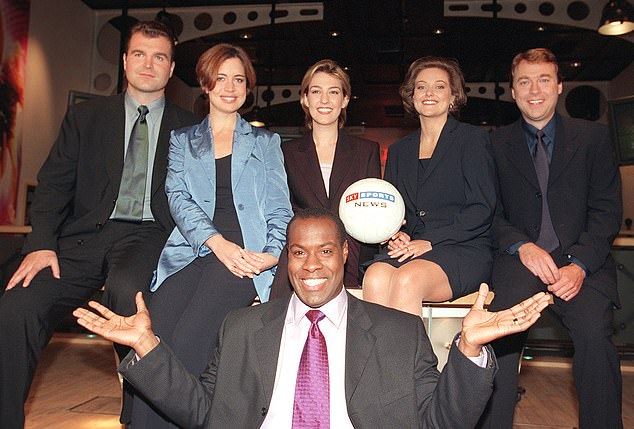 Sky's first presenter line up included (clockwise from top left) Dave Clark, Carrie Frais, Kelly Dalglish, Clare Tomlinson, Julian Waters and Mike Wedderburn