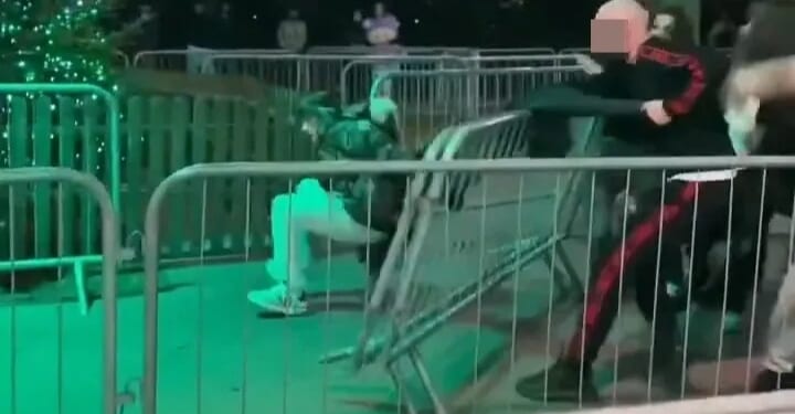 Shocking moment yobs brawl at Winter Wonderland before taser-wielding cops intervene in front of horrified onlookers