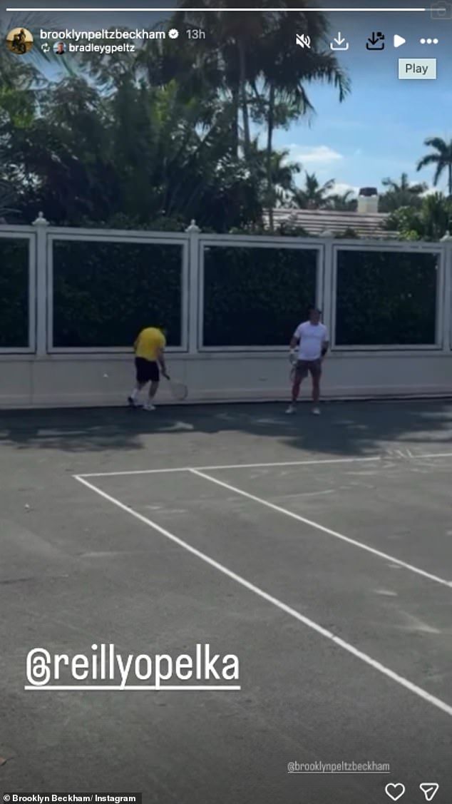 A short clip of the match was shared to Bradley and Brooklyn's Instagram Stories - after blocking his family