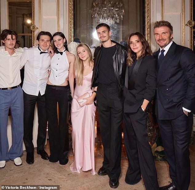 The aspiring chef, 26, is spending the festive season in the US with his wife Nicola Peltz's loved ones and is thought to not be on speaking terms with his family (seen in happier times)