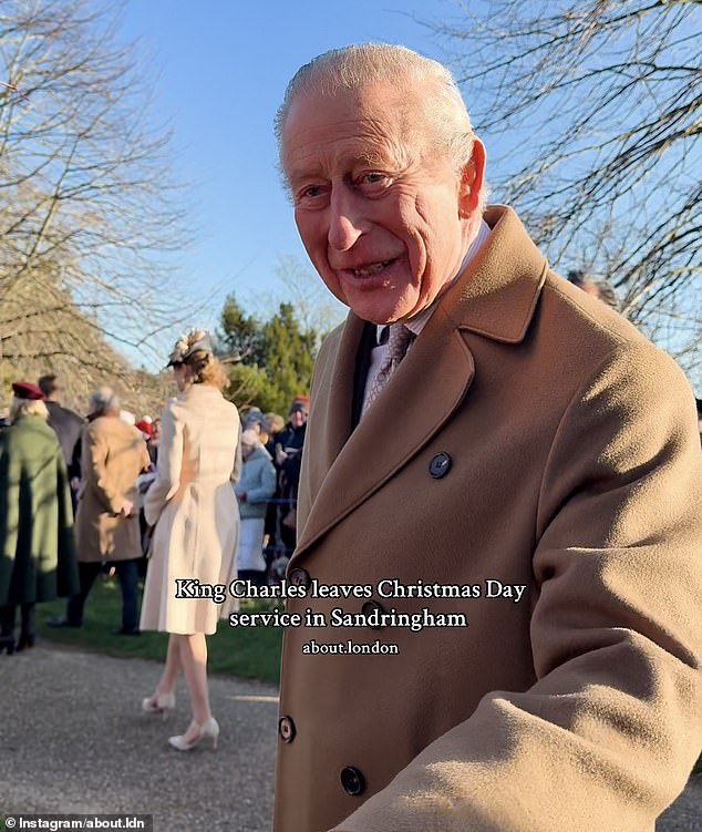 King Charles noted Mr Loughrey's impressive badge collection, remarking that it had increased since last year