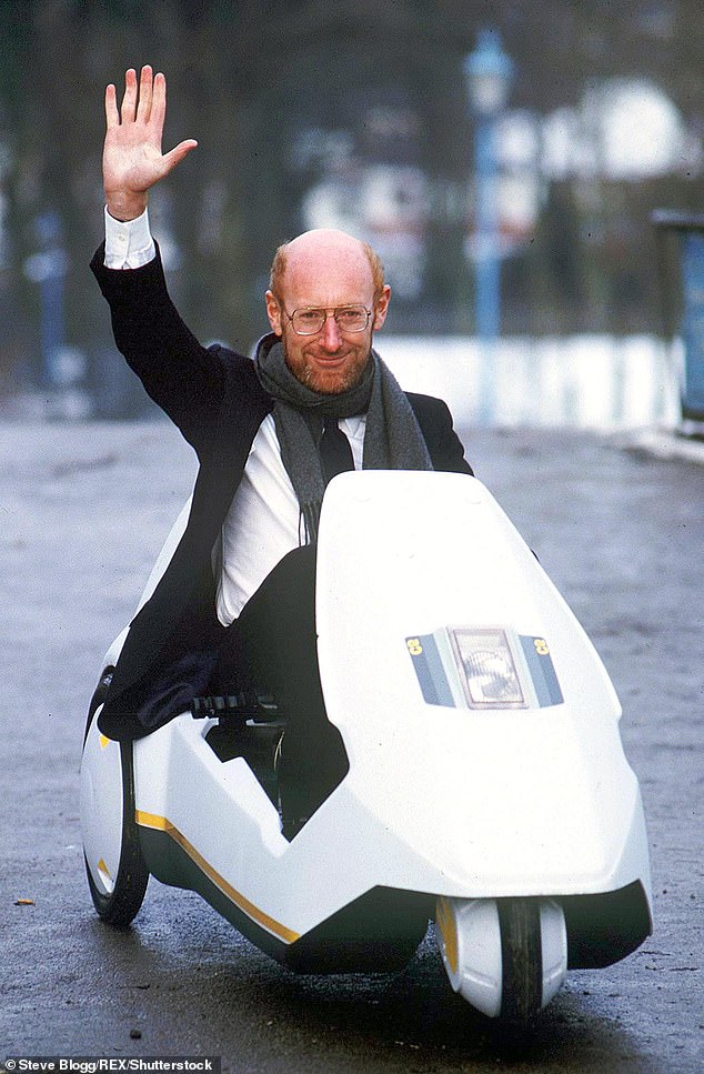 Inventor Sir Clive Sinclair unveiled his Sinclair C5 electric tricycle in 1985, but it failed to take off