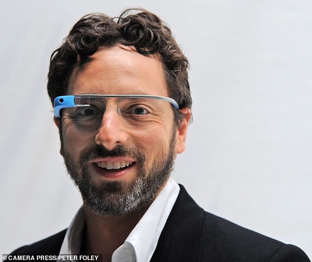 Co-founder of Google Sergey Brin models Google glasses