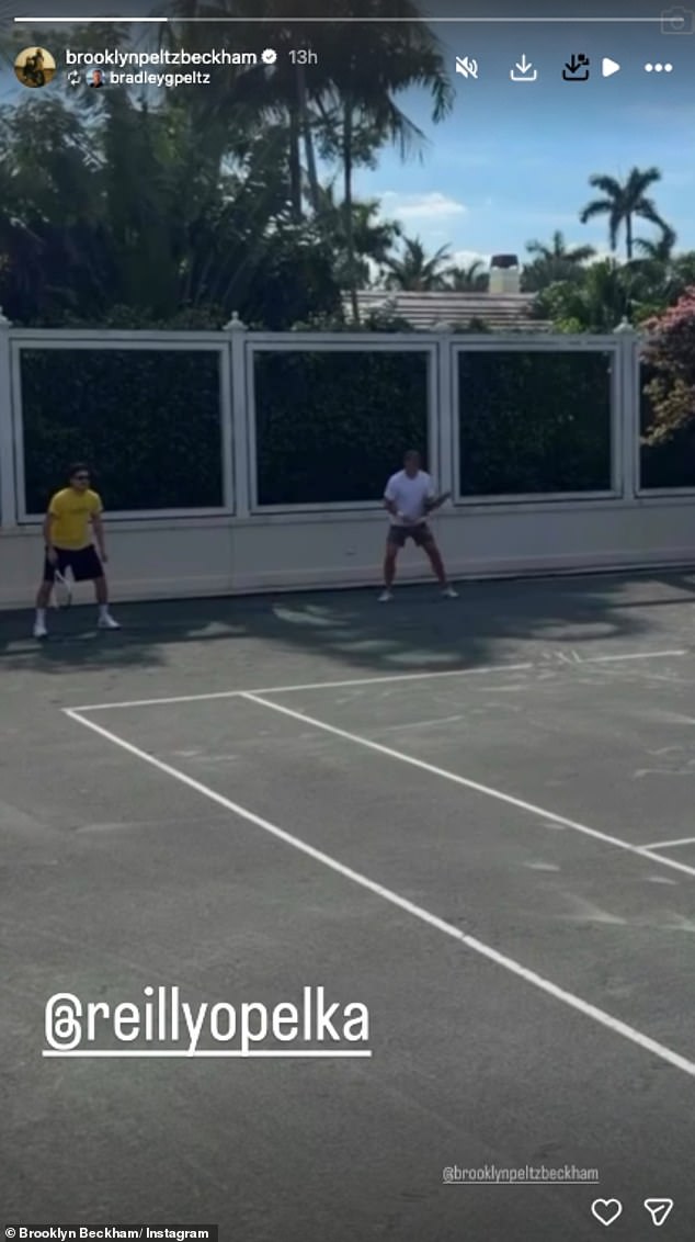 Brooklyn has shared a glimpse of what he got up to on Christmas day in the States - playing tennis with American pro player Reilly Opelka as well as Nicola's brother Bradley