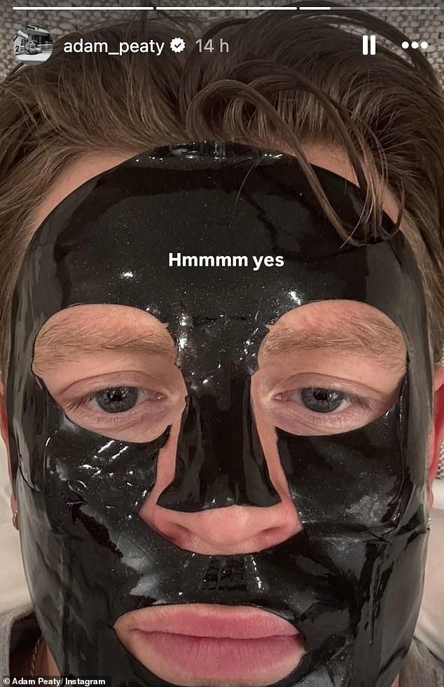 The Olympic swimmer shared a snap of himself wearing a face maskon his Instagram stories amid the festive celebration after he spent the day with his fiancée Holly Ramsay, 25